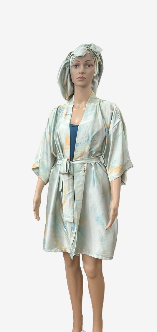 Kora Luxe Robe, Slip and Bonnet set