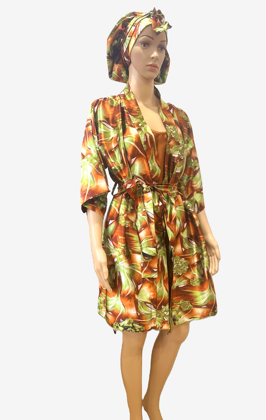 Savannah Robe, Slip and Bonnet Set