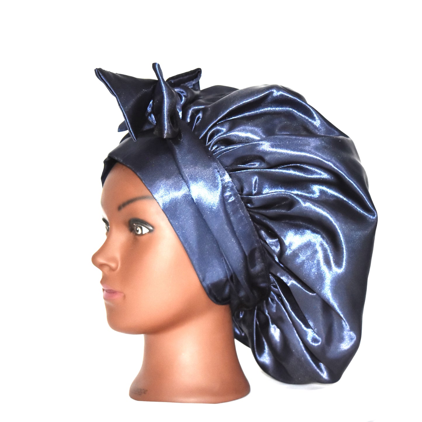 French Navy Tie Silk bonnet