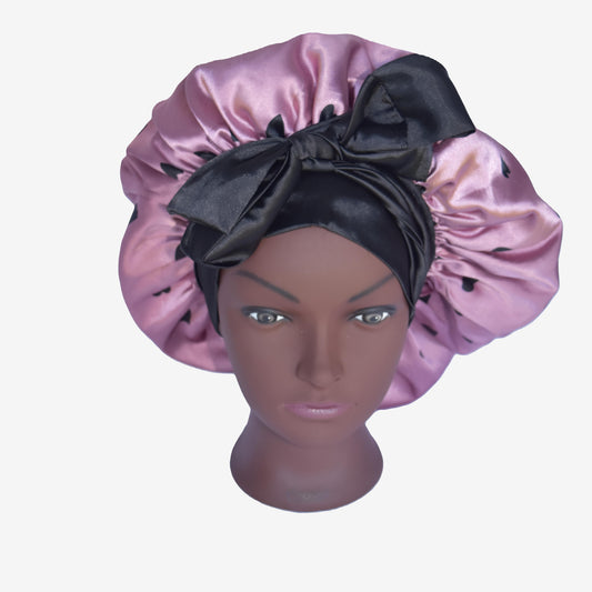 Blush bliss satin Tie Bonnet