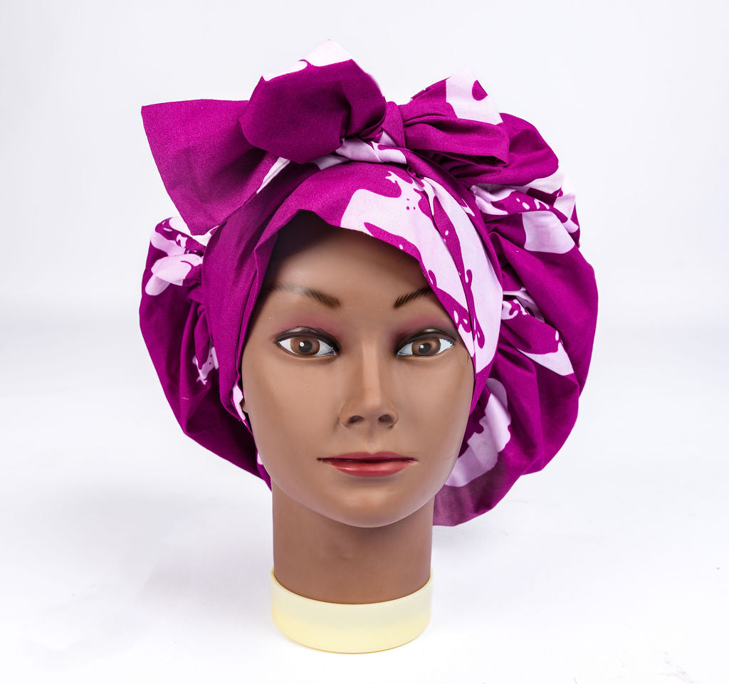 Tulia cotton and silk bonnet for curly hair