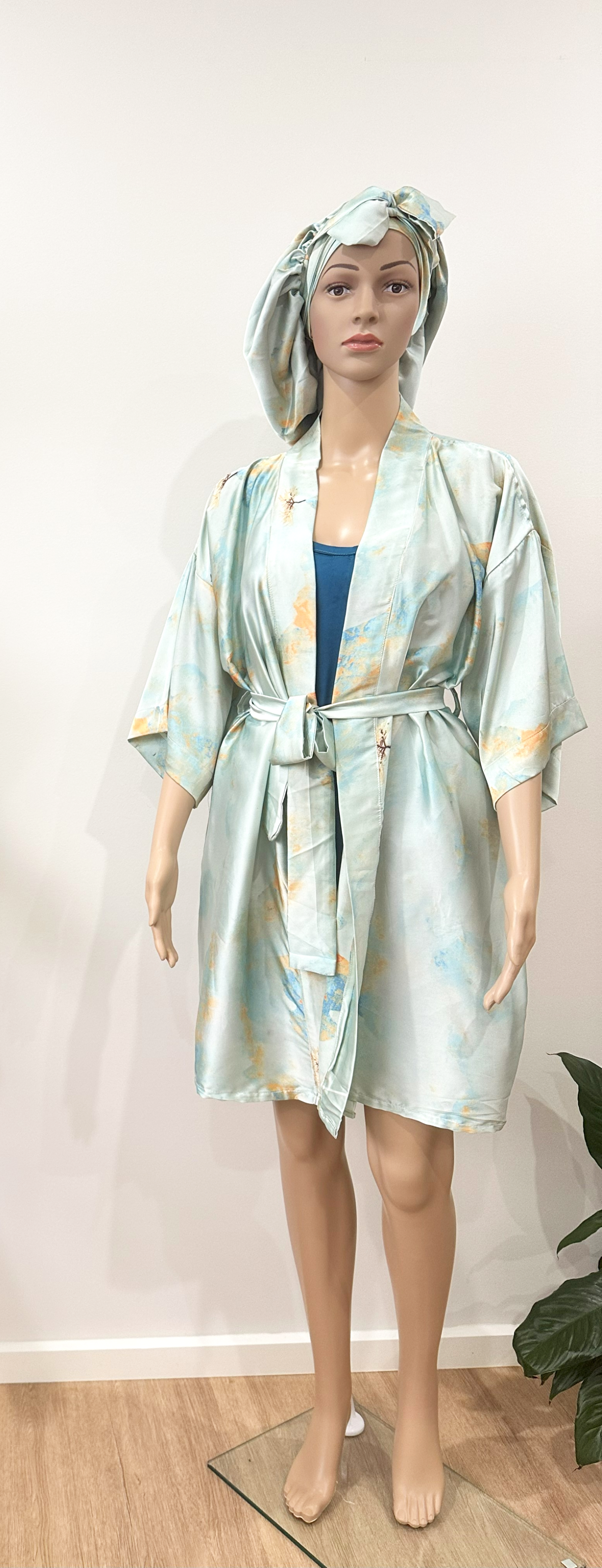 Kora Luxe Robe, Slip and Bonnet set