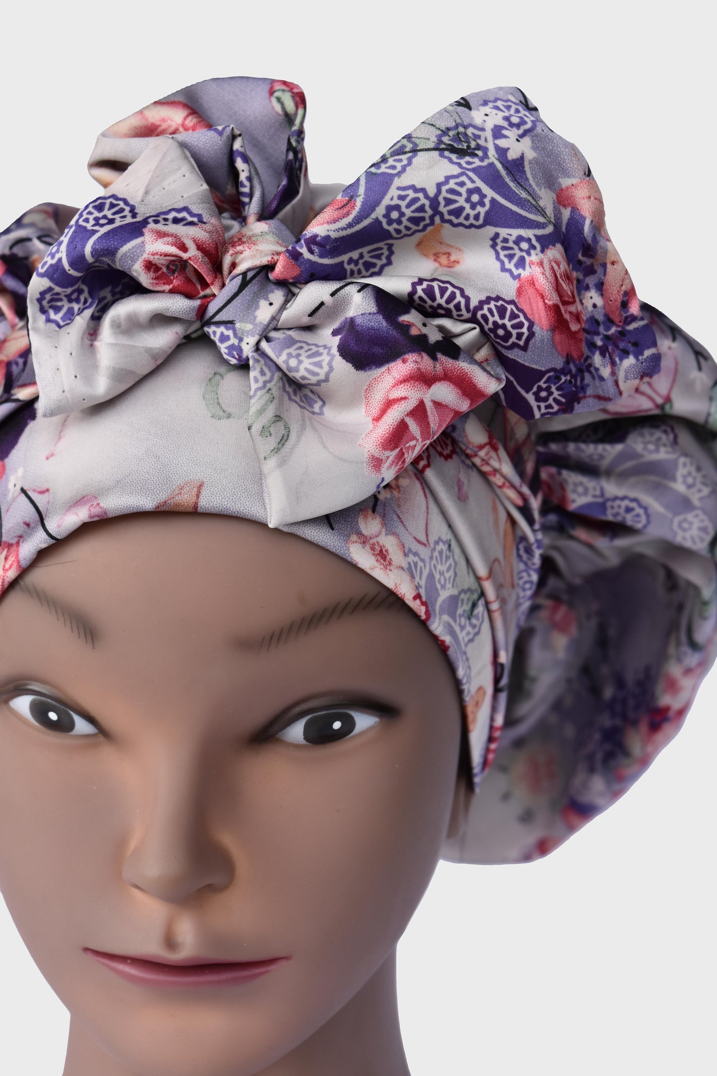 Lilac Whisper  Satin Tie Bonnet