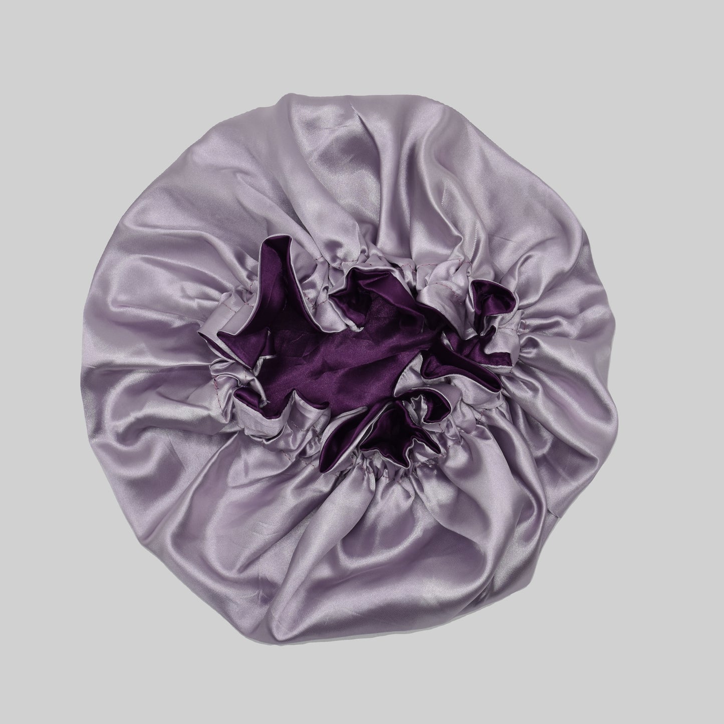 Lilac Kiss reversible  ruffle Satin bonnet
