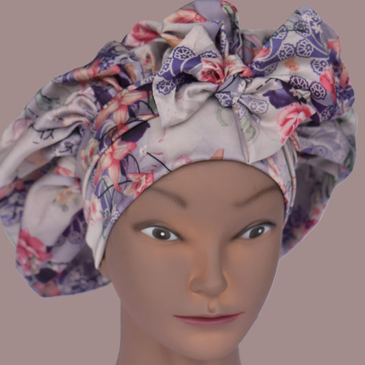 Lilac Whisper  Satin Tie Bonnet