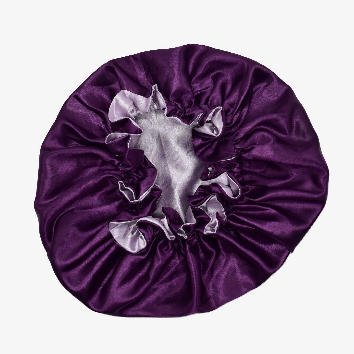 Lilac Kiss reversible  ruffle Satin bonnet