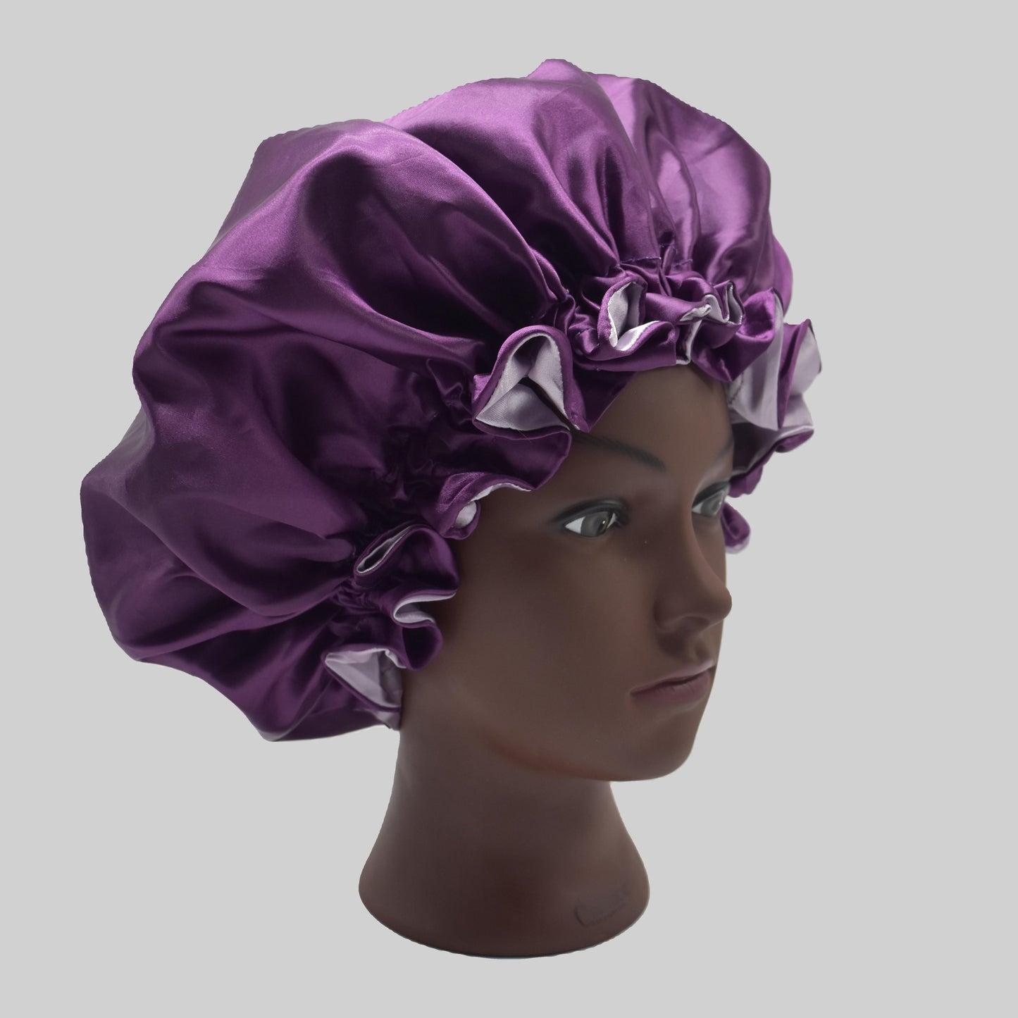 Lilac Kiss reversible  ruffle Satin bonnet