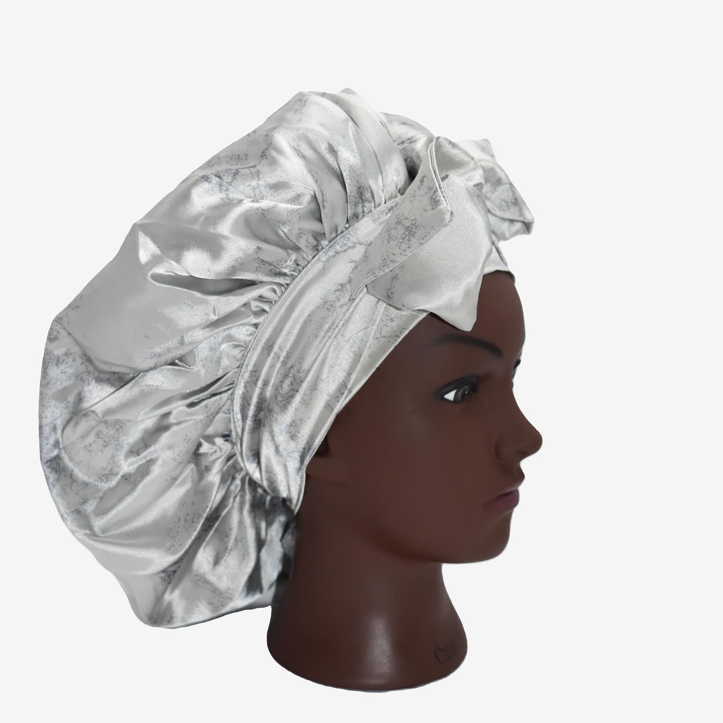 Lunar Mist Satin Tie Bonnet
