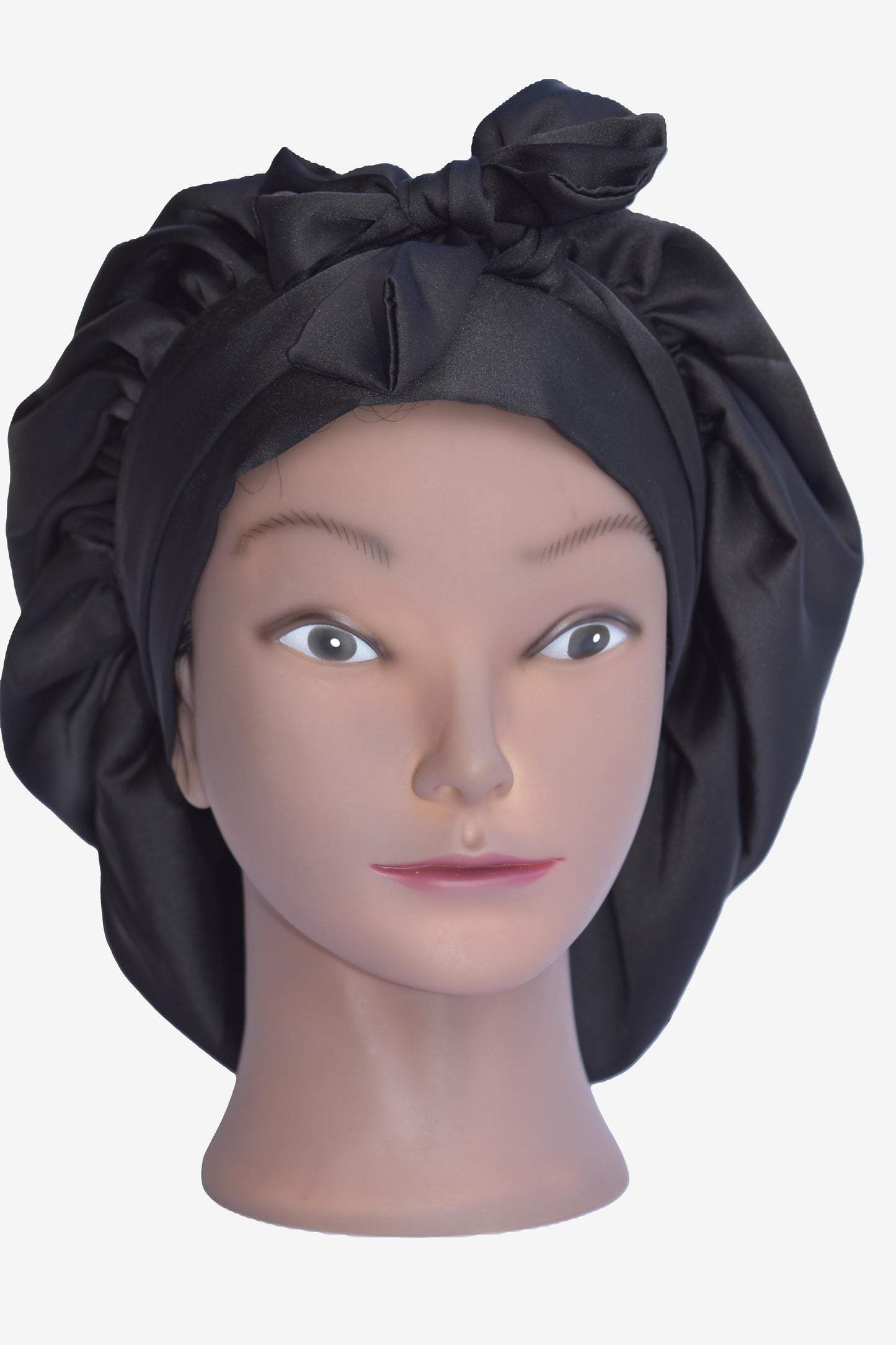 Noir Bonnet Satin Tie Bonnet