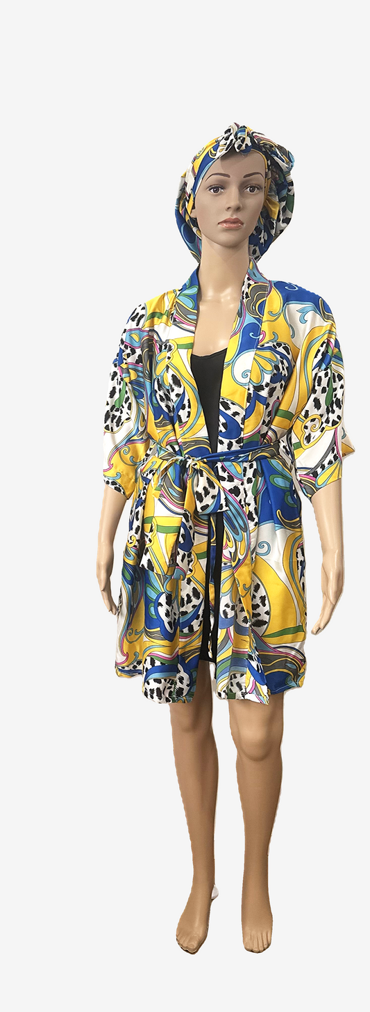 Safari Robe, Slip and Bonnet Set