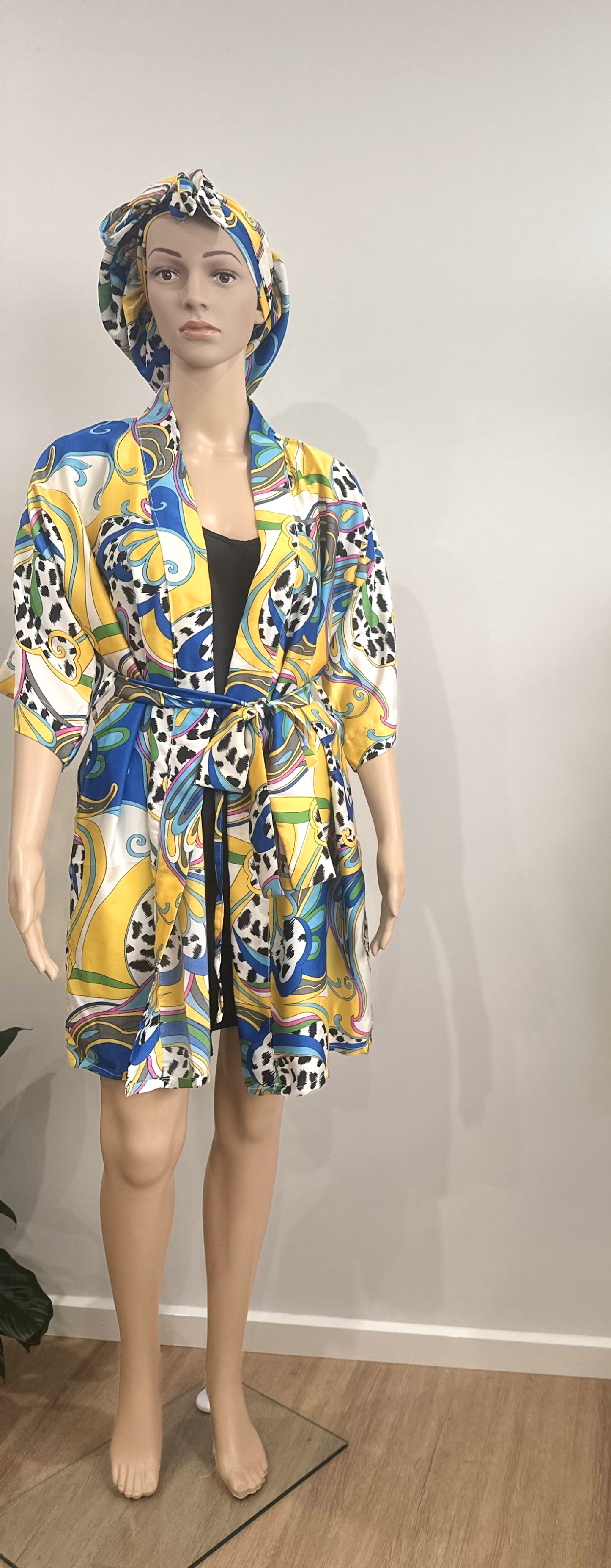 Safari Robe, Slip and Bonnet Set