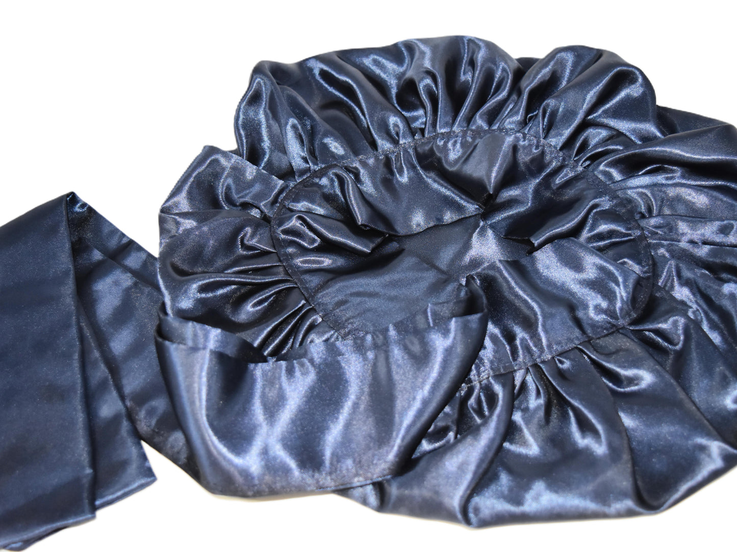 French Navy Tie Silk bonnet