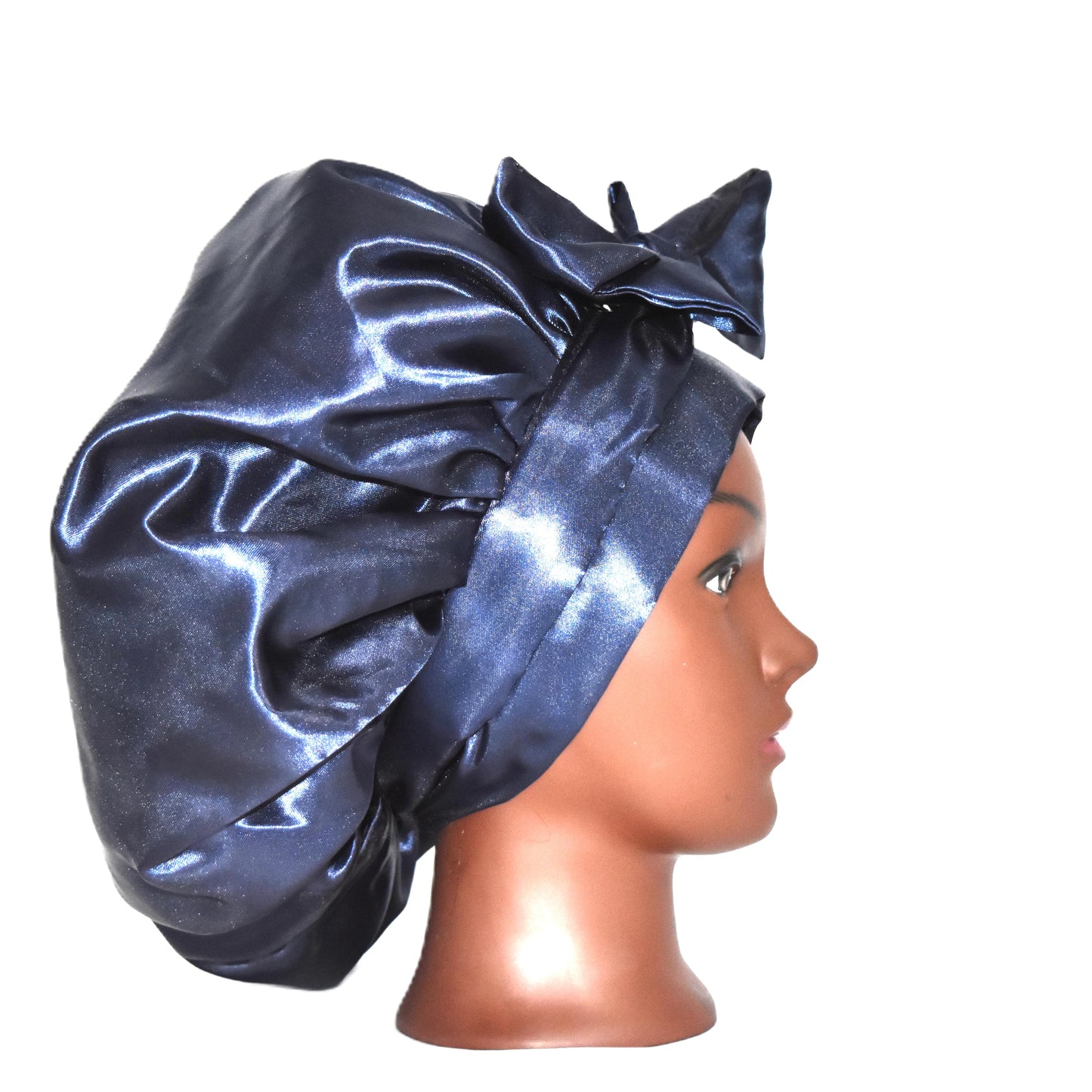 French Navy Tie Silk bonnet