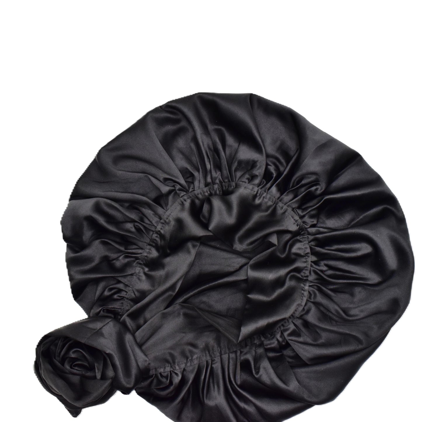 Black Silk Allure | 100% pure  silk bonnet for curly & coily hair – anti-frizz night cap by Curly Comforts