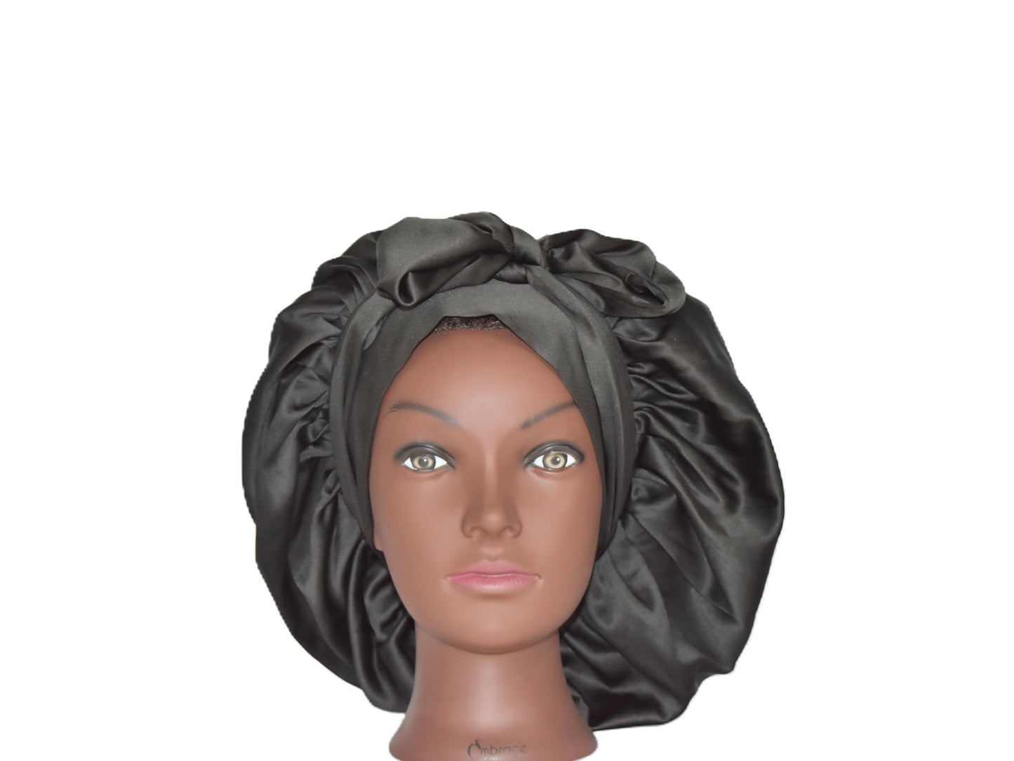Black Silk Allure | 100% pure  silk bonnet for curly & coily hair – anti-frizz night cap by Curly Comforts