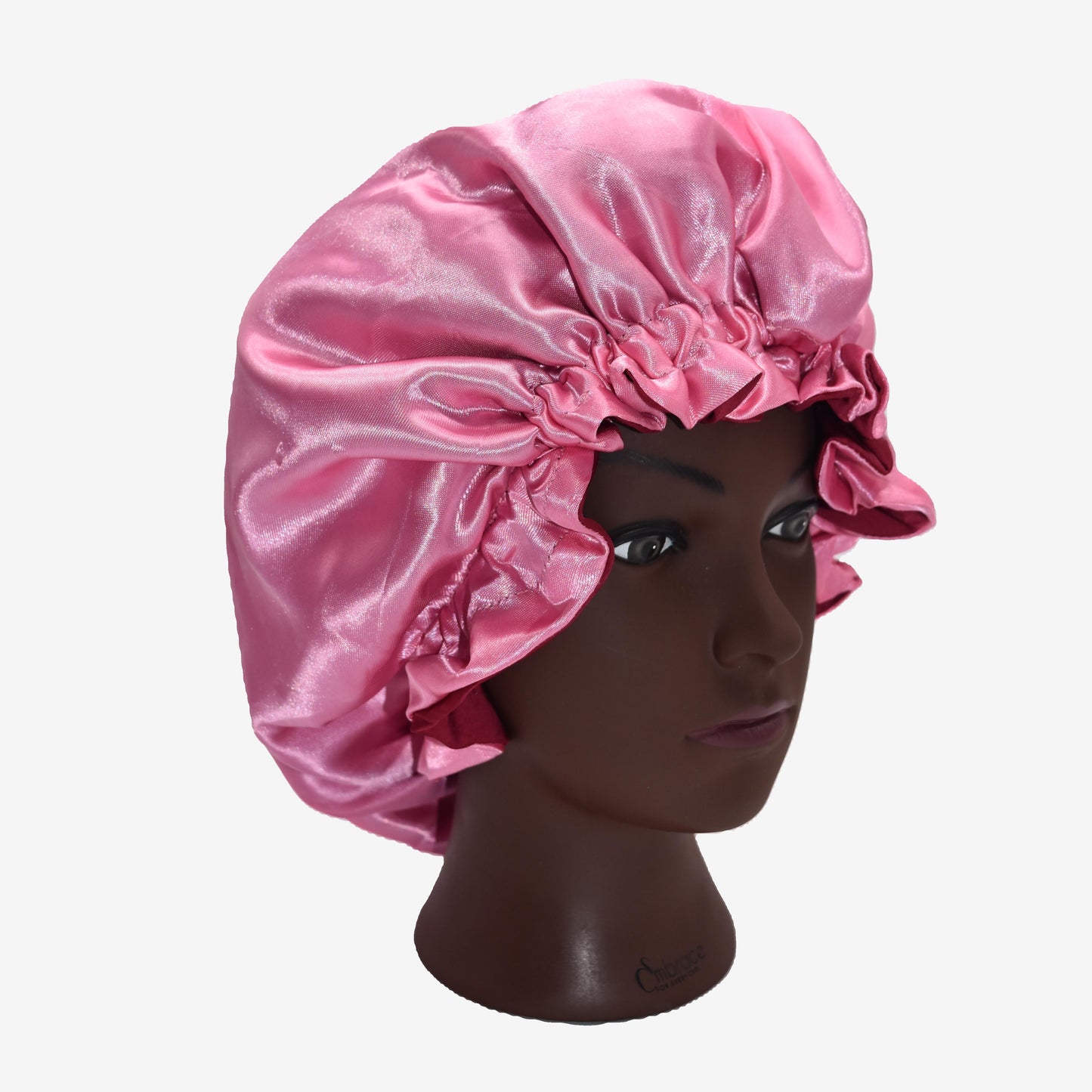Strawberry Kiss Satin ruffle bonnet